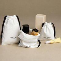 Sac à cordon en coton sergé blanc naturel, logo personnalisé, pochette cadeau en toile écologique, petite pochette pour bijoux, savon, soins de la peau