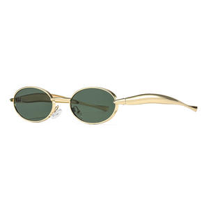 Lunettes de soleil rondes unisexes, monture en métal, protection UV400, type 3, verres en PC, lunettes de soleil tendance - Product Image 3