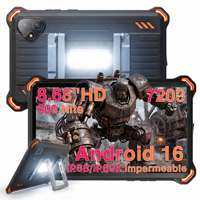 Tablet AGM PAD P3 yang Tahan Banting 8,68 inci 120Hz IP68/IP69K 7200mAh Android 16 6+128GB 50MP 4G LTE Dengan NFC GPS Untuk Luar Ruangan