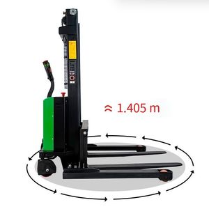 Precio más bajo Transpaleta eléctrica Carretilla elevadora 1,6 M 3,5 M 1 2Ton Walking Wide Egged Stacker - Product Image 4