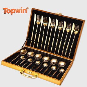 Factory Price Classic Design Spoon Fork Knife Metal Dinnerware <b>Kitchen</b> <b>Accessories</b> in a Box Gift Silverware Cutlery <b>Set</b> - Product Image 1
