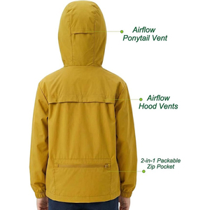 Chaqueta Cortavientos Personalizada con Logotipo, Chaqueta de Caza Softshell, Chándal de Nailon Cortavientos para Niños - Product Image 2