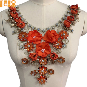 Aplique Bordado con Cuentas Hecho a Mano <span class=keywords><strong>2026</strong></span>, Parche Cosido con Cordón de Hueso, Flor para Cuello, Vestido de Novia, Accesorios de Ropa para Bodas DIY - Product Image 5