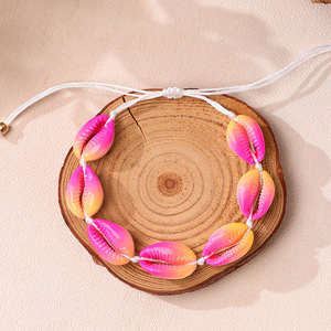 Colorful Imitation Seashell Choker Necklace Mixed Color Woven Party Jewelry Unisex Short Neck Collar Chain - Product Image 3