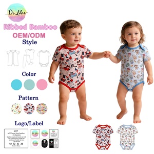 Großhandel Mädchen und Jungen Bodysuit Kinder <span class=keywords><strong>Baby</strong></span> Schlafanzug Bambus Rts Muster Kleidung Pyjamas - Product Image 1