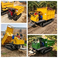 Mini-dumper sur chenilles 800 kg, transporteur de jardin à conducteur marchant, moteur diesel KOP192 certifié EPA Euro 5