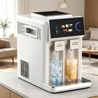 Machine à glaçons 3 en 1 au design minimaliste, pour glaçons, granités et eau froide, petite taille pour usage domestique, avec bouton numérique intelligent à grand écran