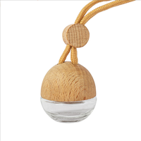 Flacon de parfum suspendu vide 6 ml, diffuseur d'aromathérapie pour voiture, flacon de désodorisant pour voiture avec bouchon en bois