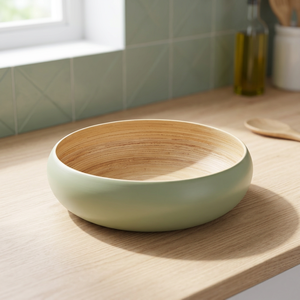 Prix de gros 100% Plateau en bambou naturel fait main Nouveau design Assiette de service de cuisine Plateau rond en bambou du Vietnam - Product Image 1