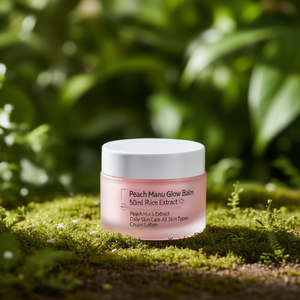 Bálsamo Facial Peach Manu Glow 50ml con Extracto de Arroz, Cuidado Diario de la Piel, Crema Loción para Todo Tipo de Piel - Product Image 3