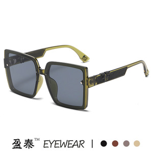 Yingtai Eyewear <b>Square</b> Frame <b>Sunglasses</b> UV400 Protection Plastic Metal Unisex Fashion Sunshades - Product Image 3