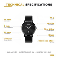 Jam Tangan Quartz Pria SKMEI 1907 dengan Tali Kulit, Tampilan Hari dan Tanggal, Tahan Air, Analog, untuk Gaya Bisnis Kasual