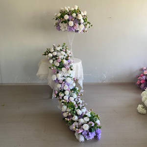 Décoration florale de mariage personnalisée, chemin de table, centre de table, rose artificielle en soie, hortensia, installation florale 3D pour événement, fête - Product Image 5