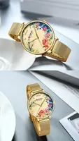 Jam Tangan Wanita Mewah Casing Aloi Tali Baja Tahan Karat Analog Tahan Air 3ATM Gelang Jaring Jam Tangan Wanita 9059