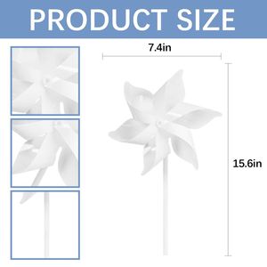 Bulk White Pinwheels Craft Blank Product Sublimation Blanks Pinwheel <b>Wind</b> Spinners - Product Image 2