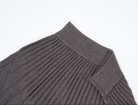 Jupe plissée trapèze en laine douce tricotée sur mesure pour femme, taille haute amincissante, longueur cheville, grande taille, écologique