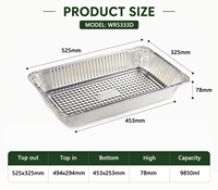 Barquette jetable en aluminium profonde demi/taille standard 120 oz pour service traiteur, rôtissage, cuisson et buffet – Spécial USA