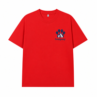 T-shirt personnalisé brodé avec empreinte de petite patte, silhouette de chien et texte personnalisé – Cadeau et vêtement pour les amoureux des animaux