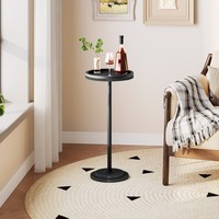Ensemble de 2 tables d'appoint rondes, table d'appoint circulaire, ensemble de 2 tables basses rondes pour salon