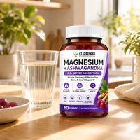 Gummies de Magnésium Glycinate et Ashwagandha Personnalisées (OEM/ODM) à Marque Privée – 60 Unités avec Documentation de Qualité et Support Contractuel