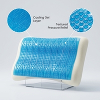 Bantal Busa Memori Pendingin Gel 4D Berlapis Kain Mesh Bernapas, Ergonomis, Kekakuan Sedang, Penyangga Leher, Sarung Bantal Dengan Ritsleting Yang Dapat Dilepas