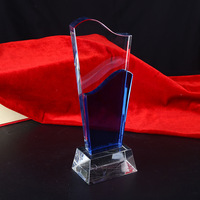Plaque de cristal de champion de l'équipe de cristal unique personnalisée bleue