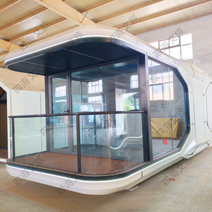 Nhà thép nhỏ hình tam giác lắp ghép <span class=keywords><strong>4</strong></span> phòng ngủ trên xe kéo, chống thấm, thân thiện với môi trường, dùng làm biệt thự & văn phòng, nguồn gốc nhà máy - Product Image 1