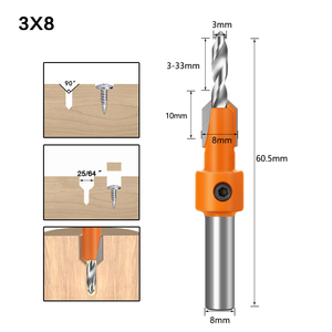 5PCS HSS 8mm Countersink Drill Bits Durable Bright Finish Round Shank <b>Chamfer</b> Countersunk Screw Hole Drilling <b>Tools</b> - Product Image 6