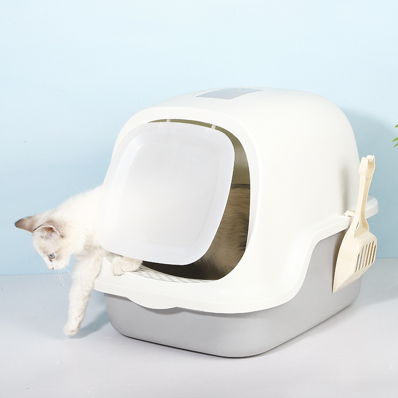 生产厂家宠物用品宠物清洁连帽封闭塑料大猫砂盒 - buy big cat