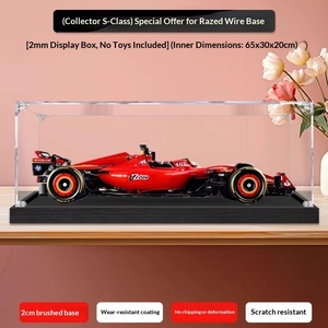 Estuche de exhibición de acrílico con tapa abatible para el set mecánico de coche de carreras <span class=keywords><strong>Ferrari</strong></span> SF-24, caja de almacenamiento a prueba de polvo (negro transparente) - Product Image 2