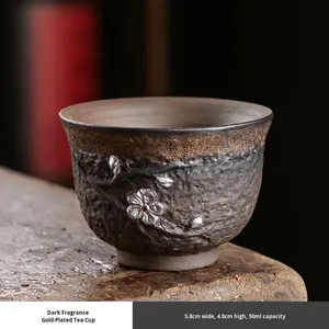 Tazza da Tè in Ceramica, Tazza Singola Non Smaltata in Stile Giapponese, Lusso Leggero Retrò Antico Tazza da Tè Cinese - Product Image 6