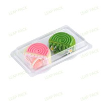 Récipient à clapet en plastique PET avec double fentes Emballage à emporter jetable pour 2 tartes aux œufs pour l'industrie alimentaire