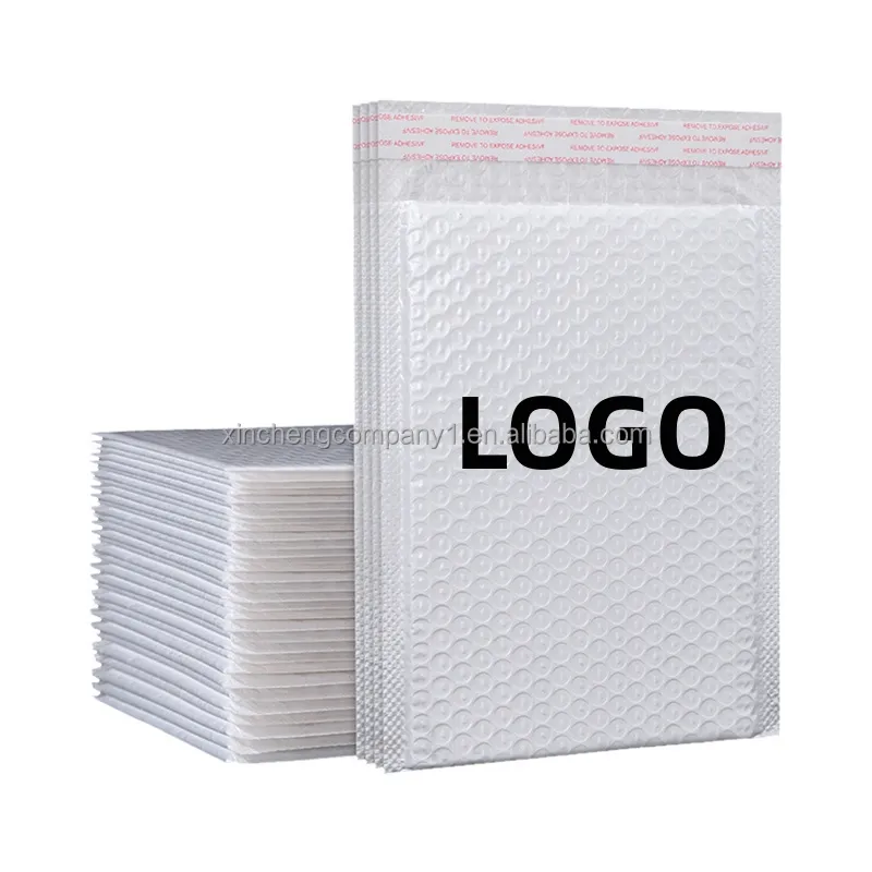 Shiny pink air padded bubble envelope custom logo print bubble mailers courier delivery package clothing shipping bags