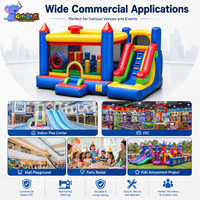 Château Gonflable Commercial d'Extérieur avec Toboggan pour Événements de Location, en PVC Durable, Personnalisable OEM, Combo Château Gonflable et Trampoline