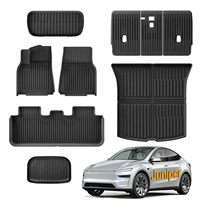Tapis de sol pour Tesla Model Y Juniper, accessoires, ensemble de 8 tapis de sol avec tapis de coffre arrière, tapis de coffre avant, tapis de seuil de porte