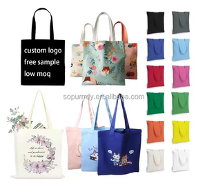 Bolsa de Compras de Lona de Algodón Personalizada con Logotipo para Mujer, Bolso de Mano, Bolso de Hombro, Bolso de Playa, Bolso de Supermercado - Product Image 3