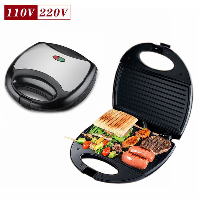 Portable Electric Sandwich Maker Mini Panini Home Breakfast Machine Toaster Waffle Sandwich Machine Multifunctional Bread Maker