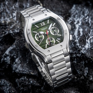 Reloj Cronógrafo para Hombre FOKSY con Logotipo Personalizado - Movimiento de Cuarzo Japonés VD53, Correa de Acero Inoxidable, Se Acepta OEM/ODM - Product Image 3