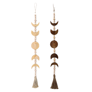 Guirnalda Decorativa de Madera Ecológica de Tilo con Cuentas de Macramé, Estilo Boho Rústico, para Colgar en la Pared del Hogar, Dormitorio o Sala de Estar, con Diseño de Ángel - Product Image 4