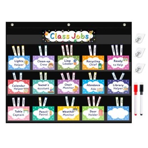 Organizador de Bolsillo Plegable para el Aula con 16 Bolsillos, Poliéster 420D, Ayuda Educativa para Maestros, para Útiles Escolares - Product Image 1