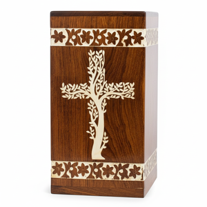 Urnas de Cremación de Madera Natural Hechas a Mano Estilo Americano, Color Marrón, Modernas, para Adultos, Hombres y Mujeres, Decorativas, Personalizadas, para Funerales y Entierros - Product Image 1