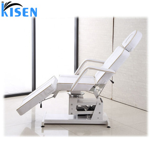 Table de massage électrique Kisen en cuir PU, chaise de salon réglable avec appui-tête intégré, structure métallique, design contemporain - Product Image 2