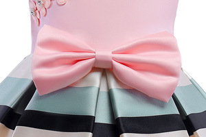 Venta al por Mayor de Ropa Infantil de Boutique, Vestidos Largos para Niñas con Rayas de Colores - Product Image 5