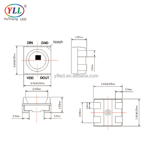 LEDs adressables 5V à contrôle individuel monopoint 3535 avec puce IC intégrée, puce LED <span class=keywords><strong>SMD</strong></span> Y+W 0,2W, LED pixel à effet de poursuite - Product Image 4