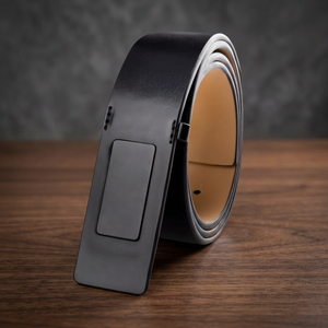 Nuevo Cinturón Casual de Cuero Vacuno Negro Marrón con Hebilla de Aleación Plateada de Cierre Automático, Estilo Simple para Hombre - Product Image 2