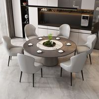 Chaises de salle à manger modernes de luxe en cuir et métal, 4, 6, 8, 10 places, designs pour hôtel, cuisine, intérieur, gris doux, vente en gros, meubles confortables