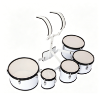 Factory Direct Customizable 5pcs Multi Tenor Marching Drum Set with Carrier and Mallets for Band Parade