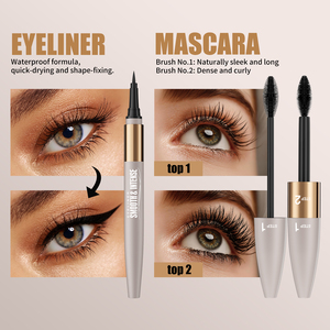 Gel minéral 2-en-1 pour cils et eye-liner – Formule waterproof allongeante et recourbante – Maquillage noir pour les yeux – Marque privée - Product Image 6