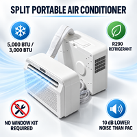 Climatiseur Portable Split Électrique Airwens 5000 BTU, Réfrigérant R290, Unité Extérieure Murale pour Balcon, Économe en Énergie