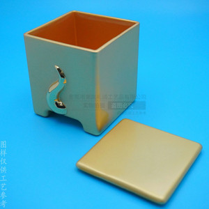 Porte-stylo en métal personnalisé, design carré de dessin animé, boîte de rangement de bureau en laiton, décoration de bureau à domicile, cadeau - Product Image 2